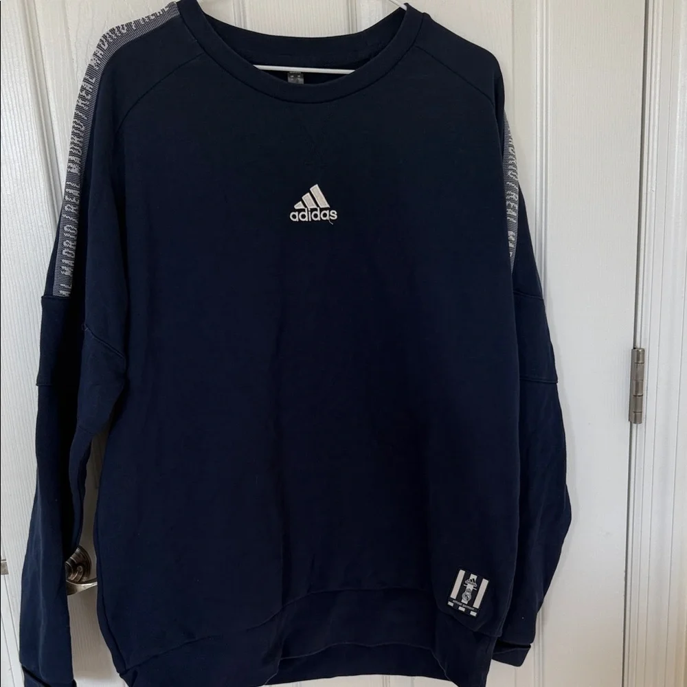 Adidas Men's Dark Blue Crewneck Sweater